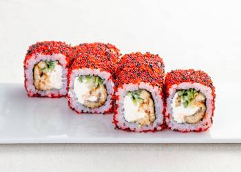 Roll with eel, philadelphia cheese and cucumber