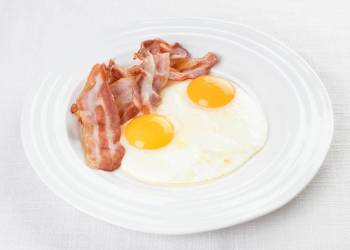 Fried eggs with bacon 